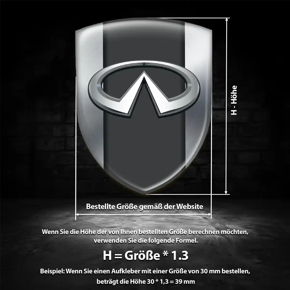 Infiniti 3D Gel Aufkleber Emblem Exterieurdesign