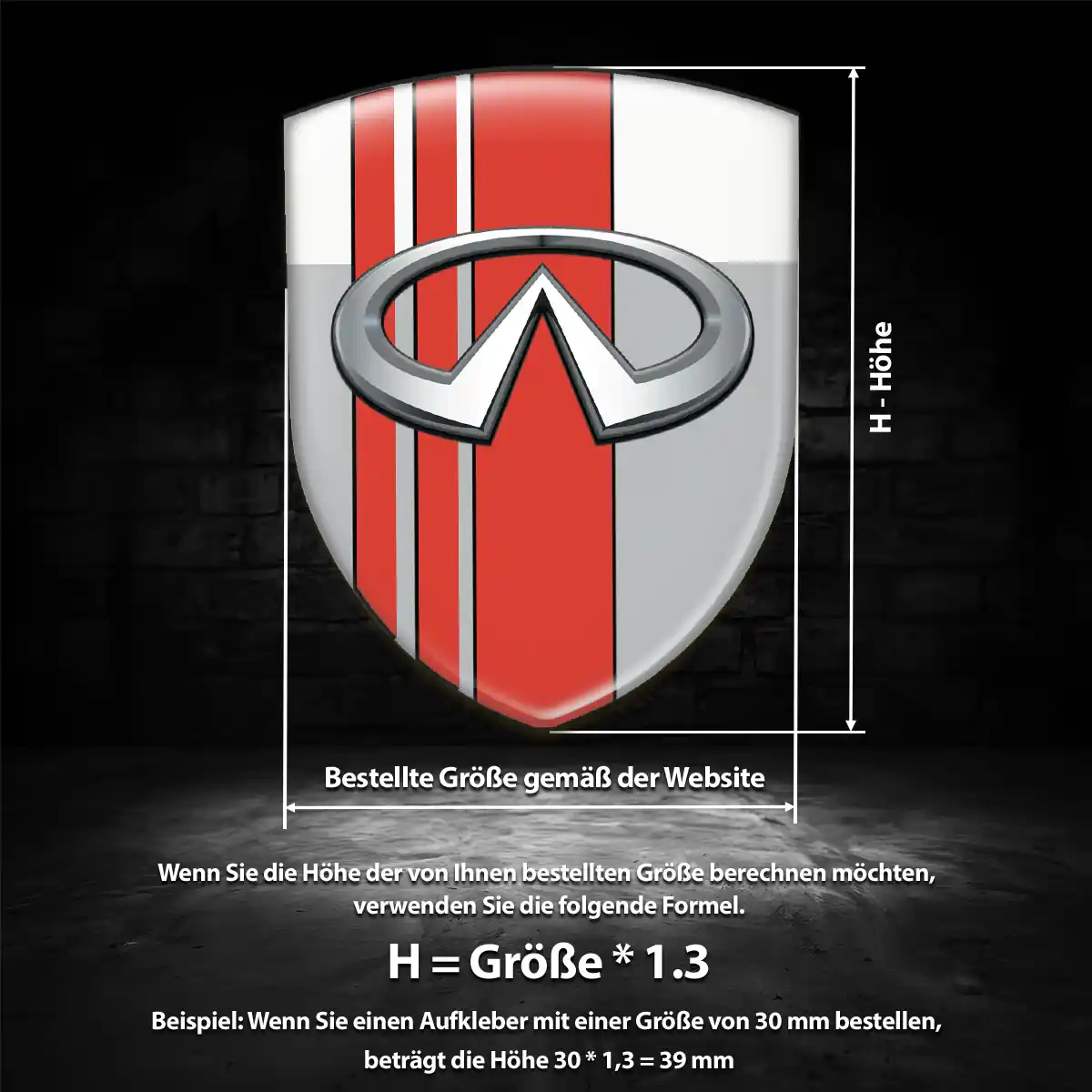 Infiniti 3D Gel Aufkleber Emblem Höchste Qualität