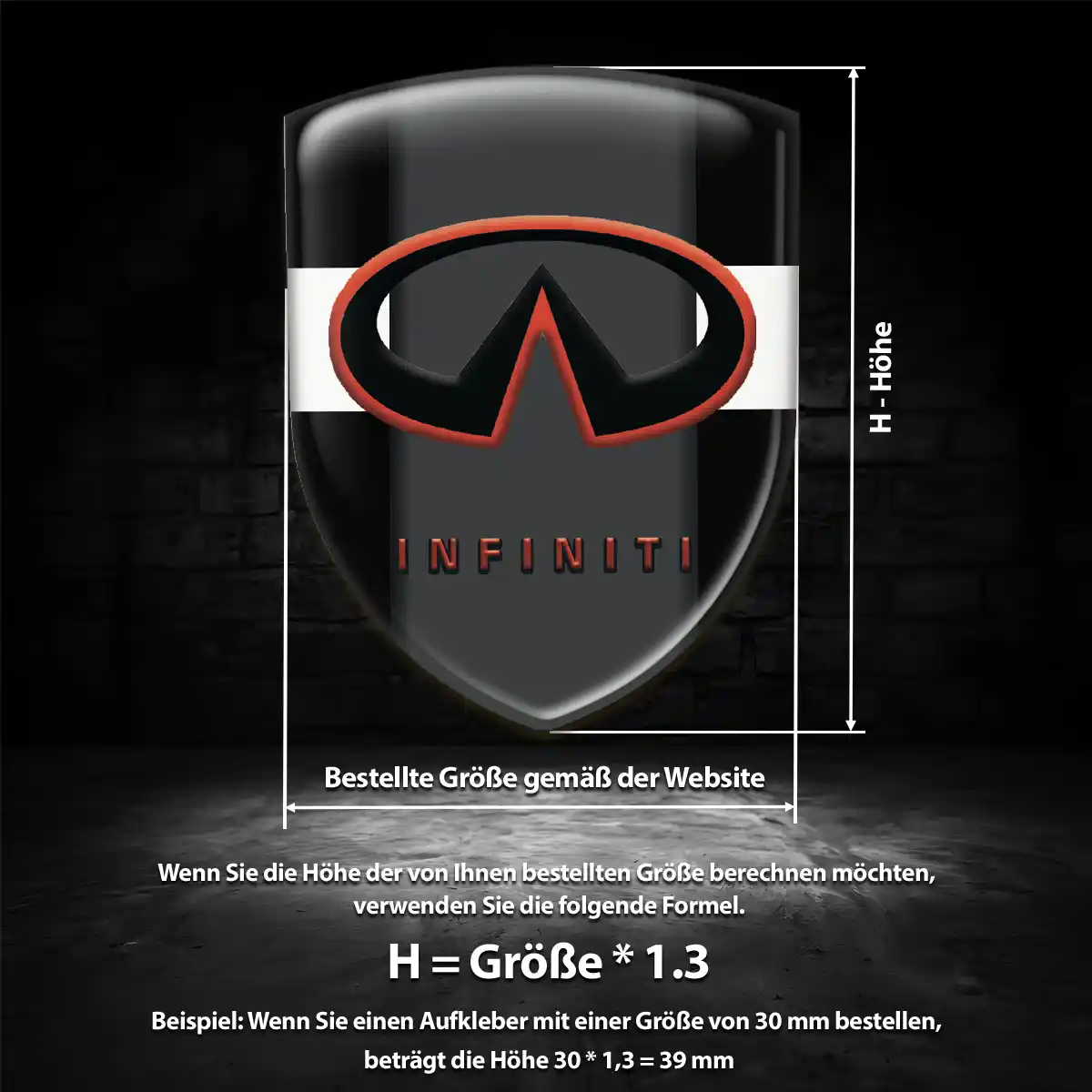Infiniti 3D Gel Aufkleber Emblem Hohe Qualität