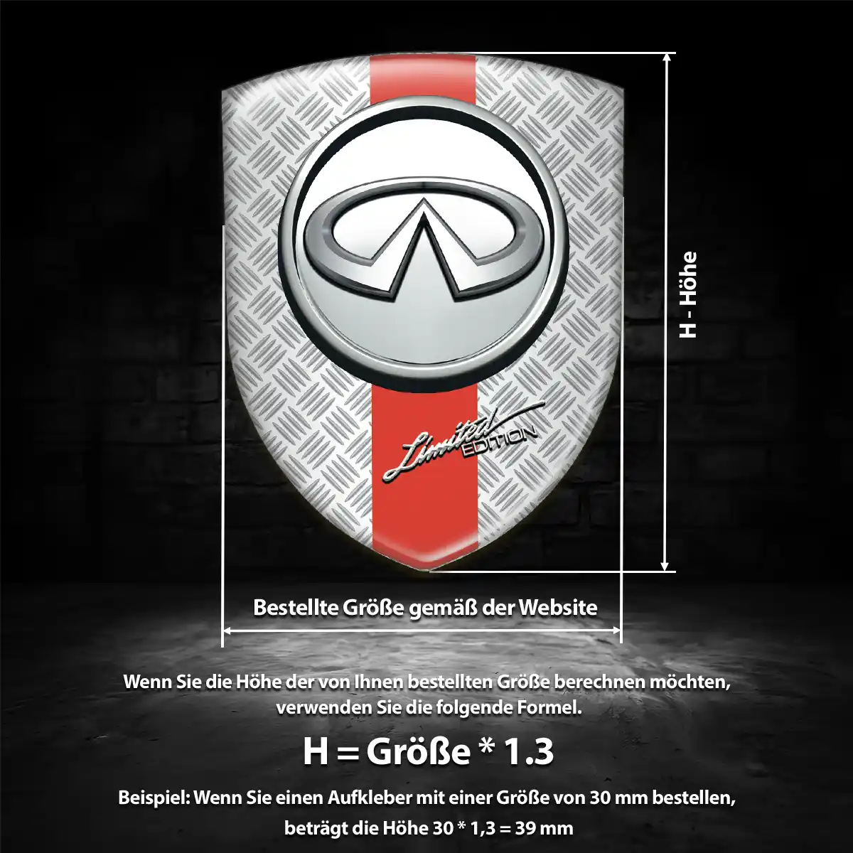 Infiniti 3D Gel Aufkleber Emblem Limitierte Auflage
