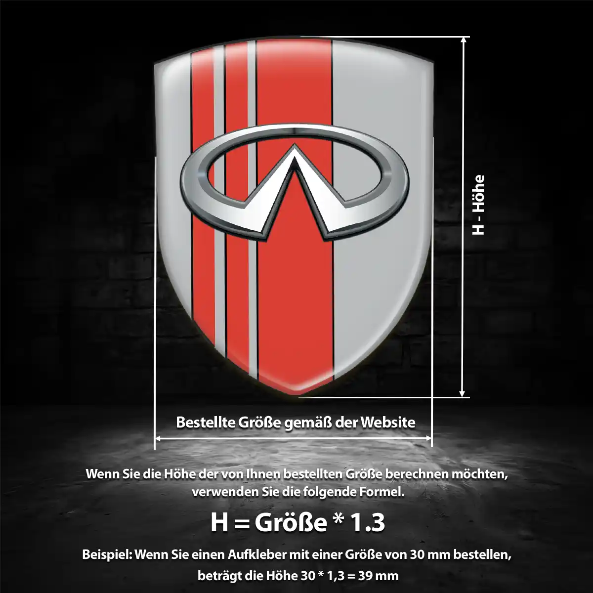 Infiniti 3D Gel Aufkleber Emblem Markenedition