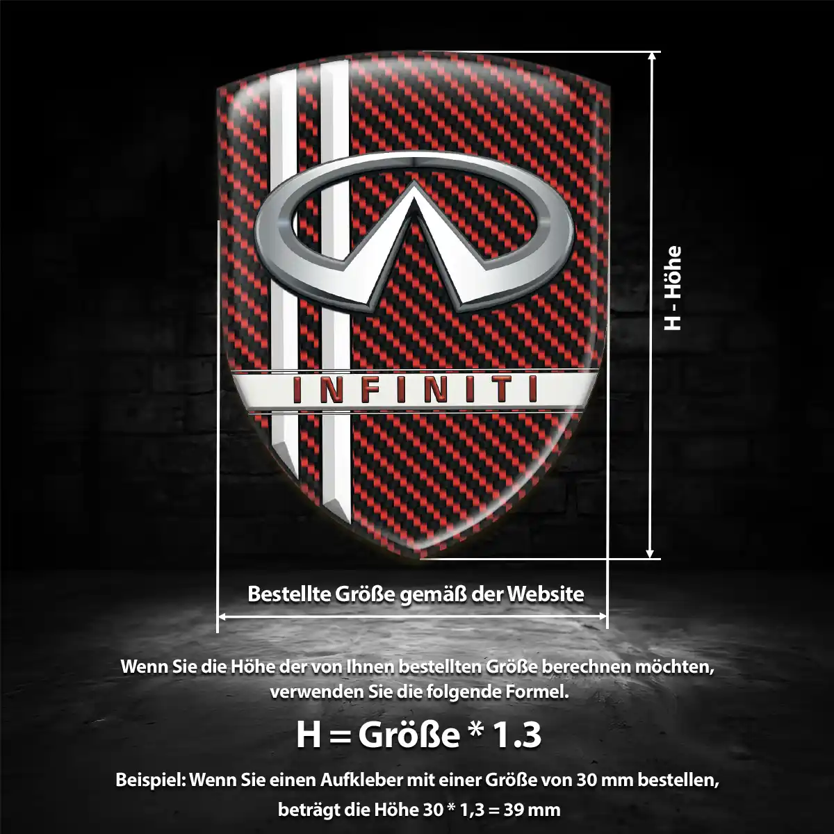 Infiniti 3D Gel Aufkleber Emblem Modernes Design