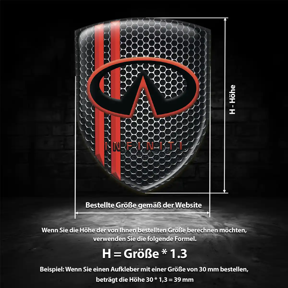 Infiniti 3D Gel Aufkleber Emblem Premiumqualität