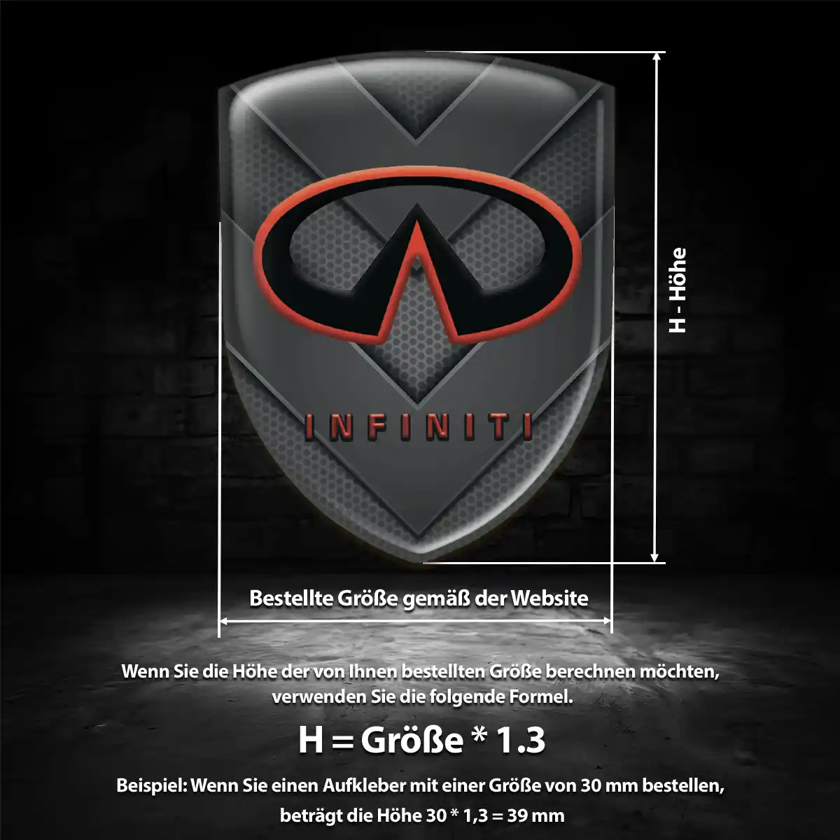 Infiniti 3D Gel Aufkleber Emblem Stilvolles Design