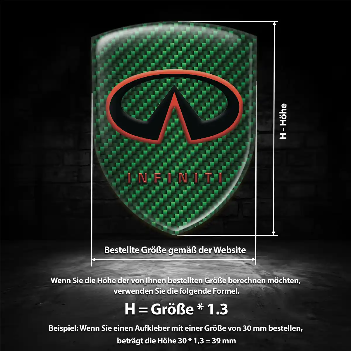 Infiniti 3D Gel Aufkleber Emblem Tuningfahrzeug