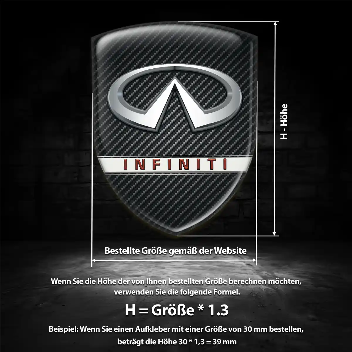 Infiniti 3D Gel Aufkleber Embleme Auto Hochwertiges Harz