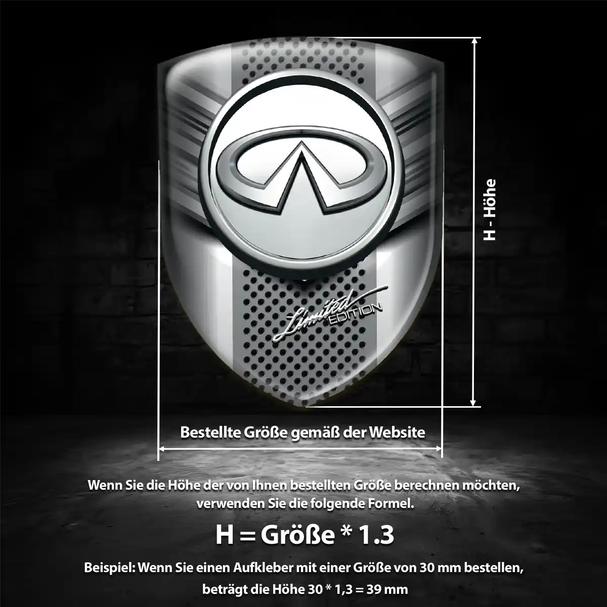 Infiniti 3D Gel Aufkleber Embleme Edles Design