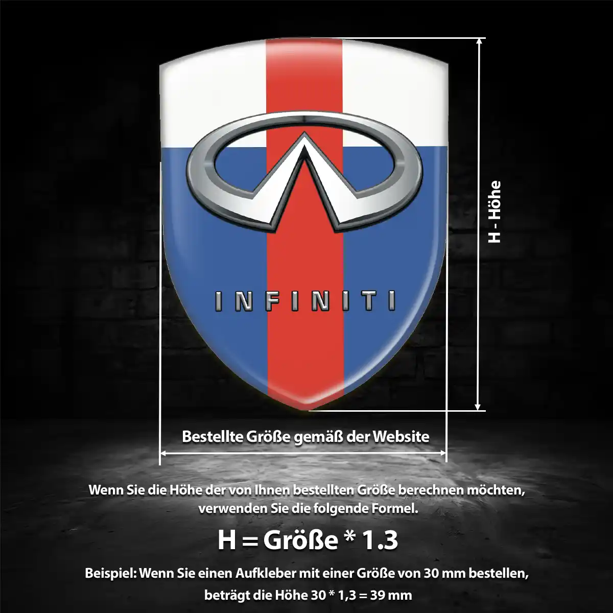 Infiniti 3D Gel Aufkleber Embleme Erstklassige Qualität
