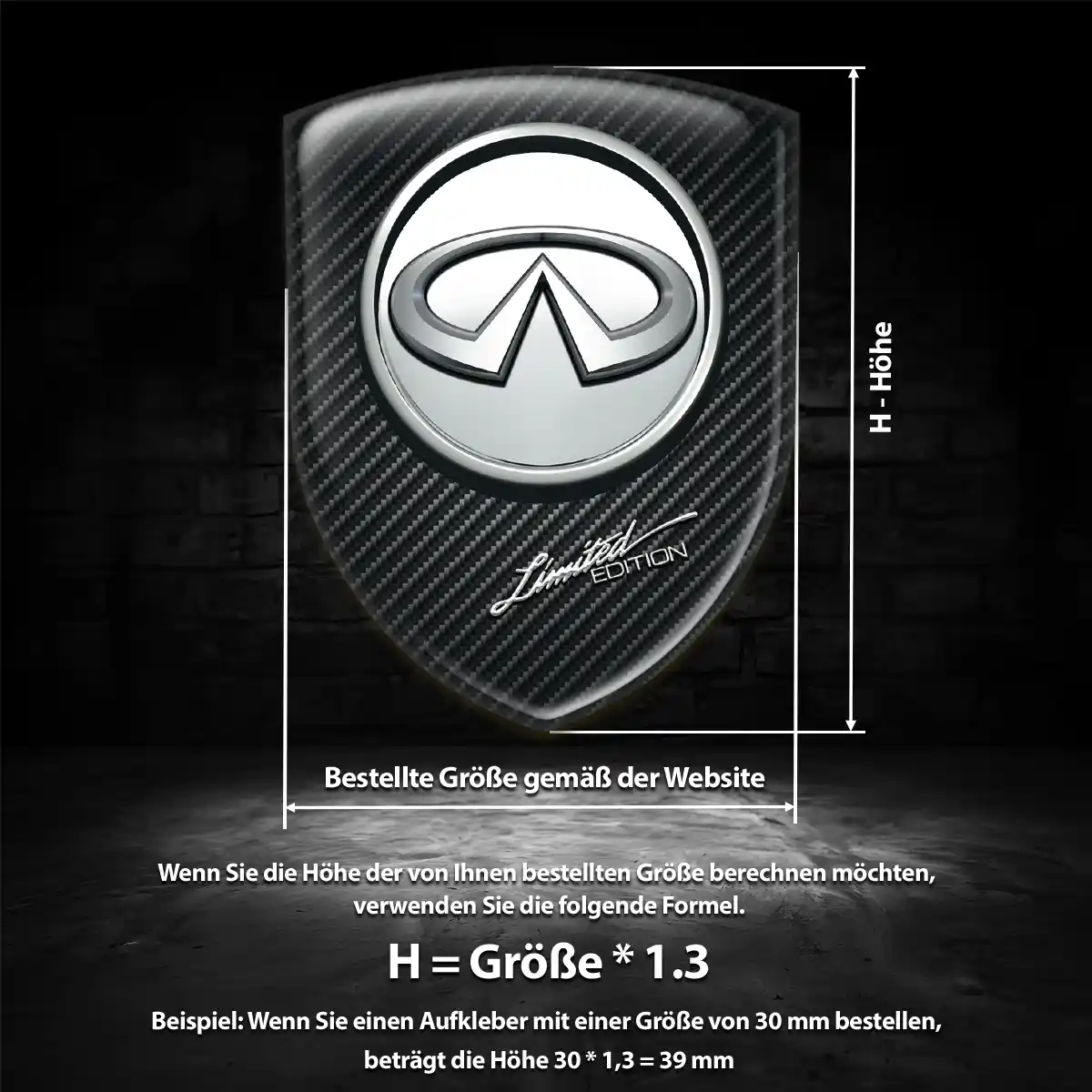 Infiniti 3D Gel Aufkleber Embleme Exterieurdesign