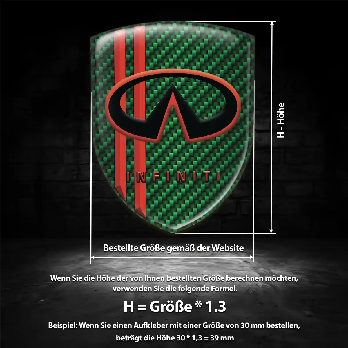 Infiniti 3D Gel Aufkleber Embleme Hochwertiges Harz