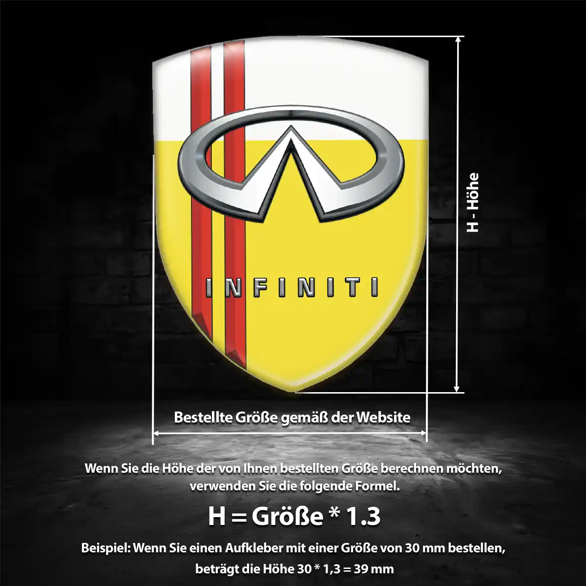 Infiniti 3D Gel Aufkleber Embleme Interieurdesign