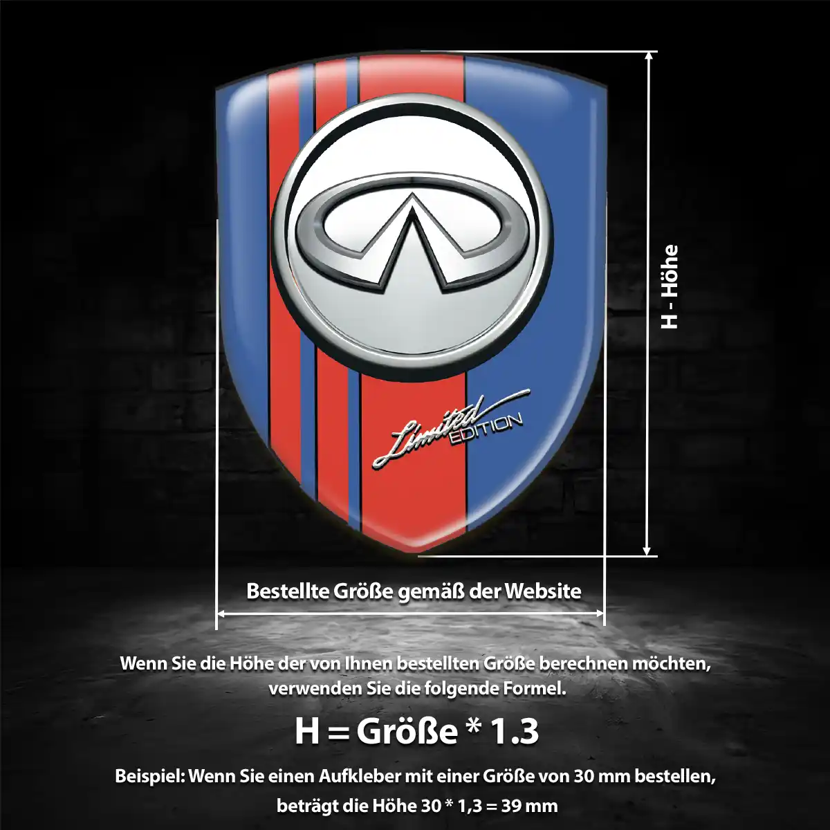 Infiniti 3D Gel Aufkleber Embleme Limitierte Auflage