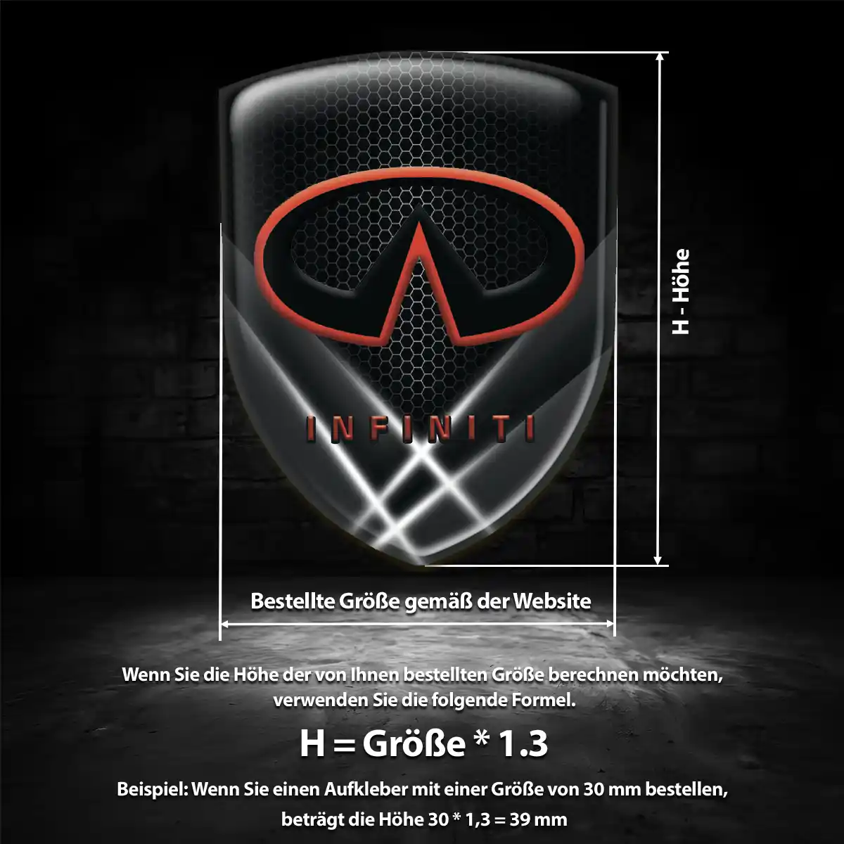 Infiniti 3D Gel Aufkleber Embleme Markenedition