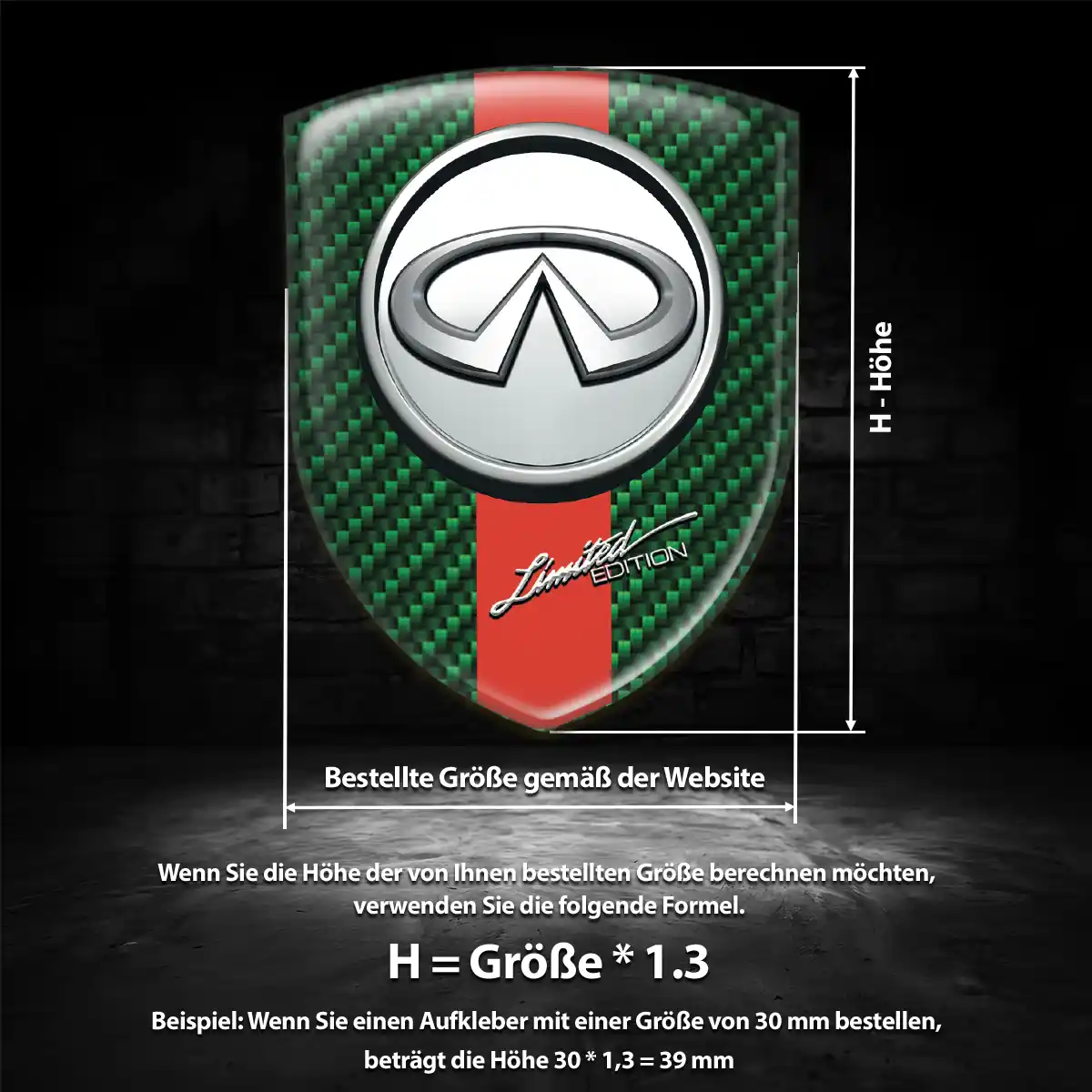 Infiniti 3D Gel Aufkleber Embleme Modernes Design