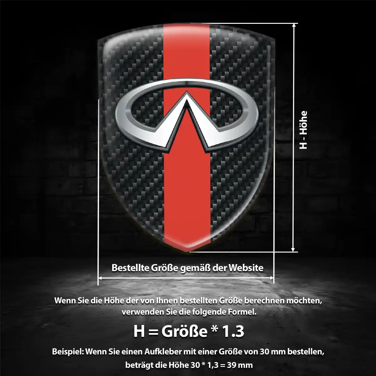 Infiniti 3D Gel Aufkleber Embleme Tuningfahrzeug