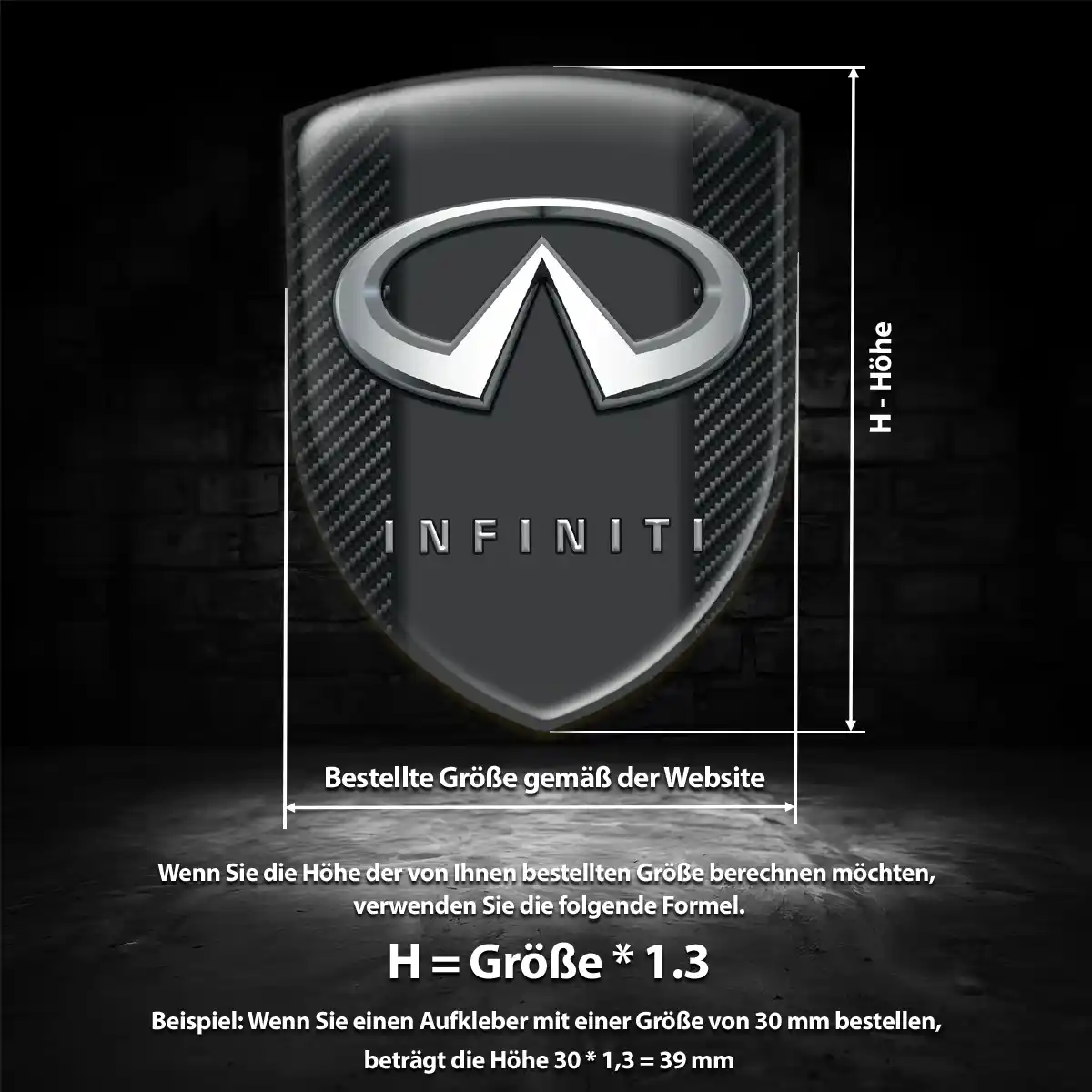 Infiniti 3D Gel Aufkleber Höchste Qualität