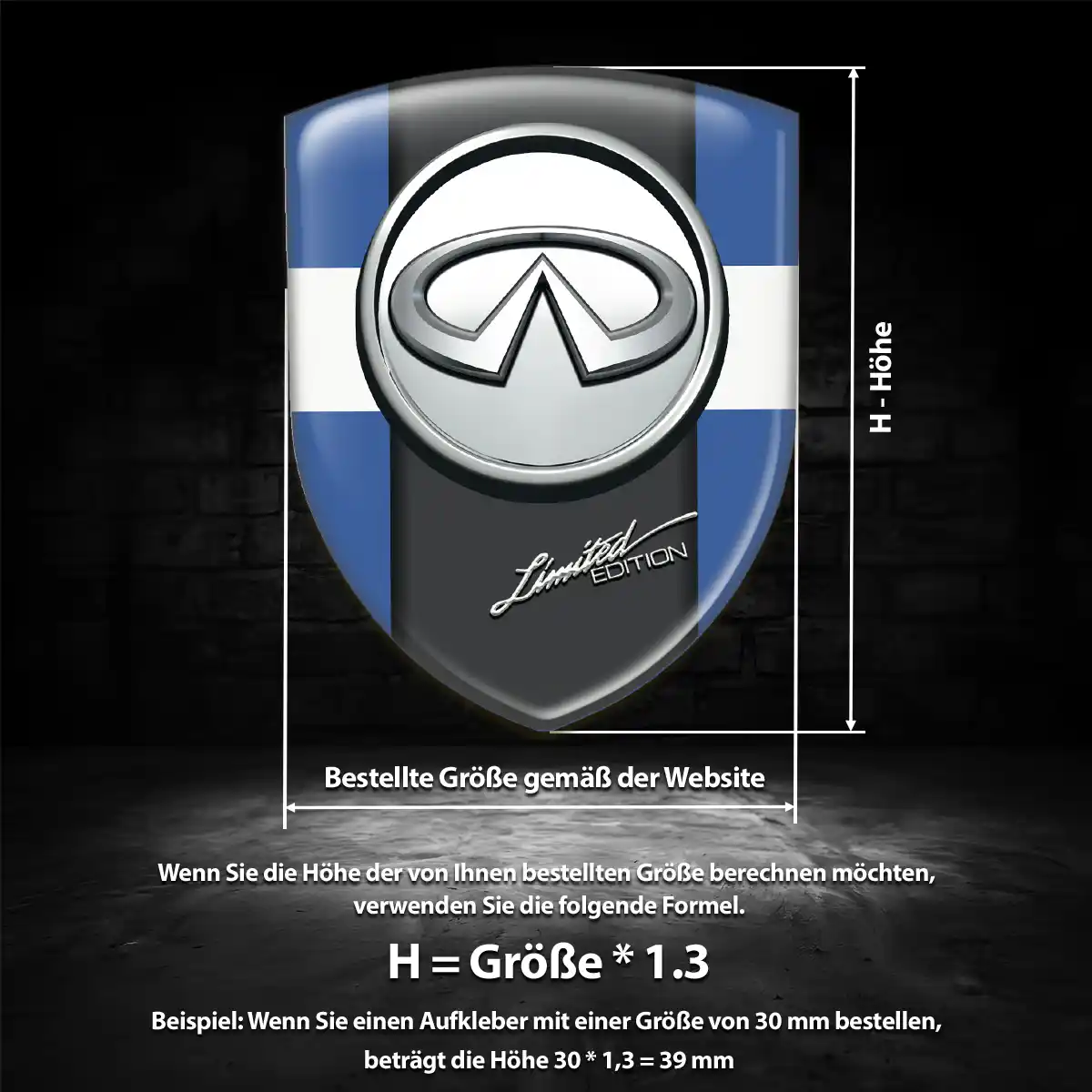 Infiniti 3D Gel Aufkleber Hohe Qualität