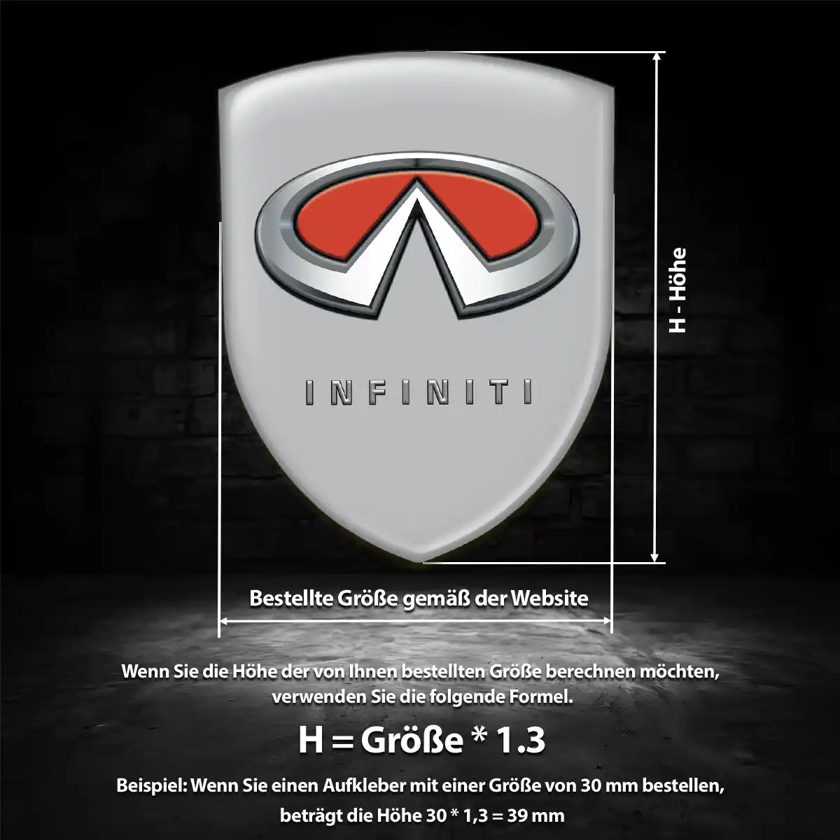 Infiniti 3D Gel Aufkleber Interieurdesign