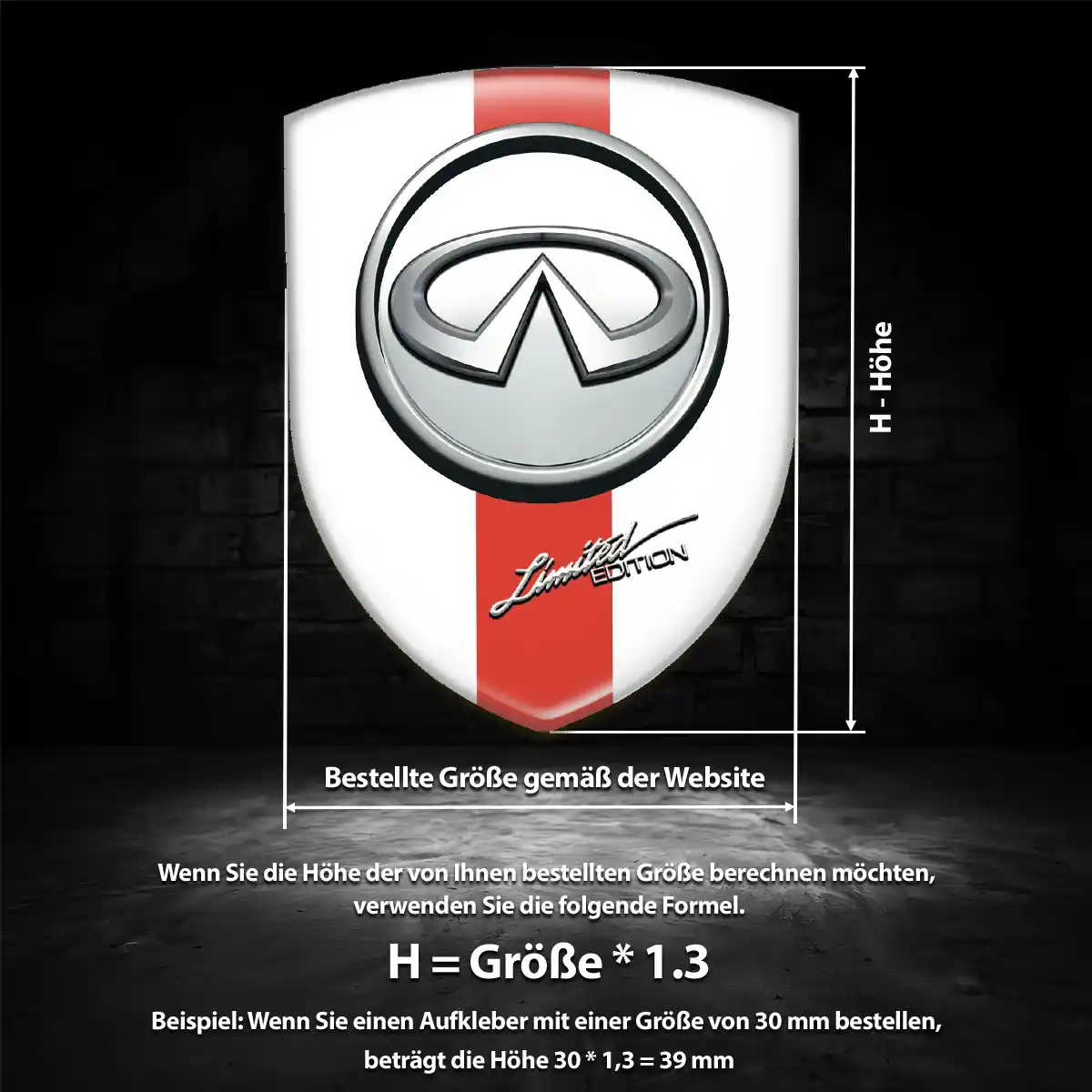 Infiniti 3D Gel Aufkleber Modernes Design