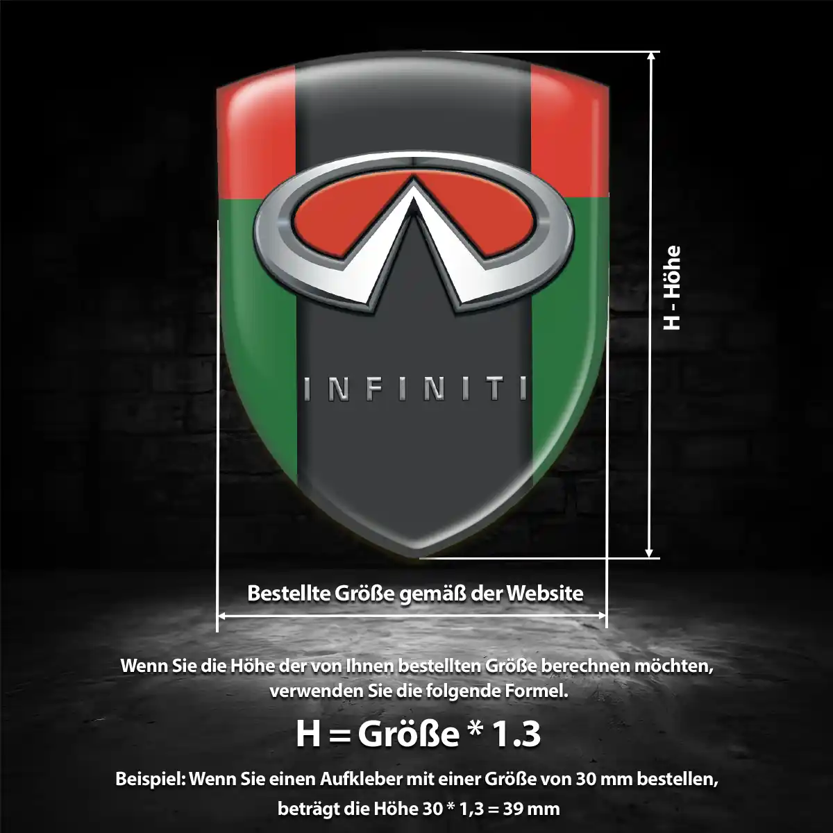 Infiniti 3D Gel Aufkleber Premiumqualität