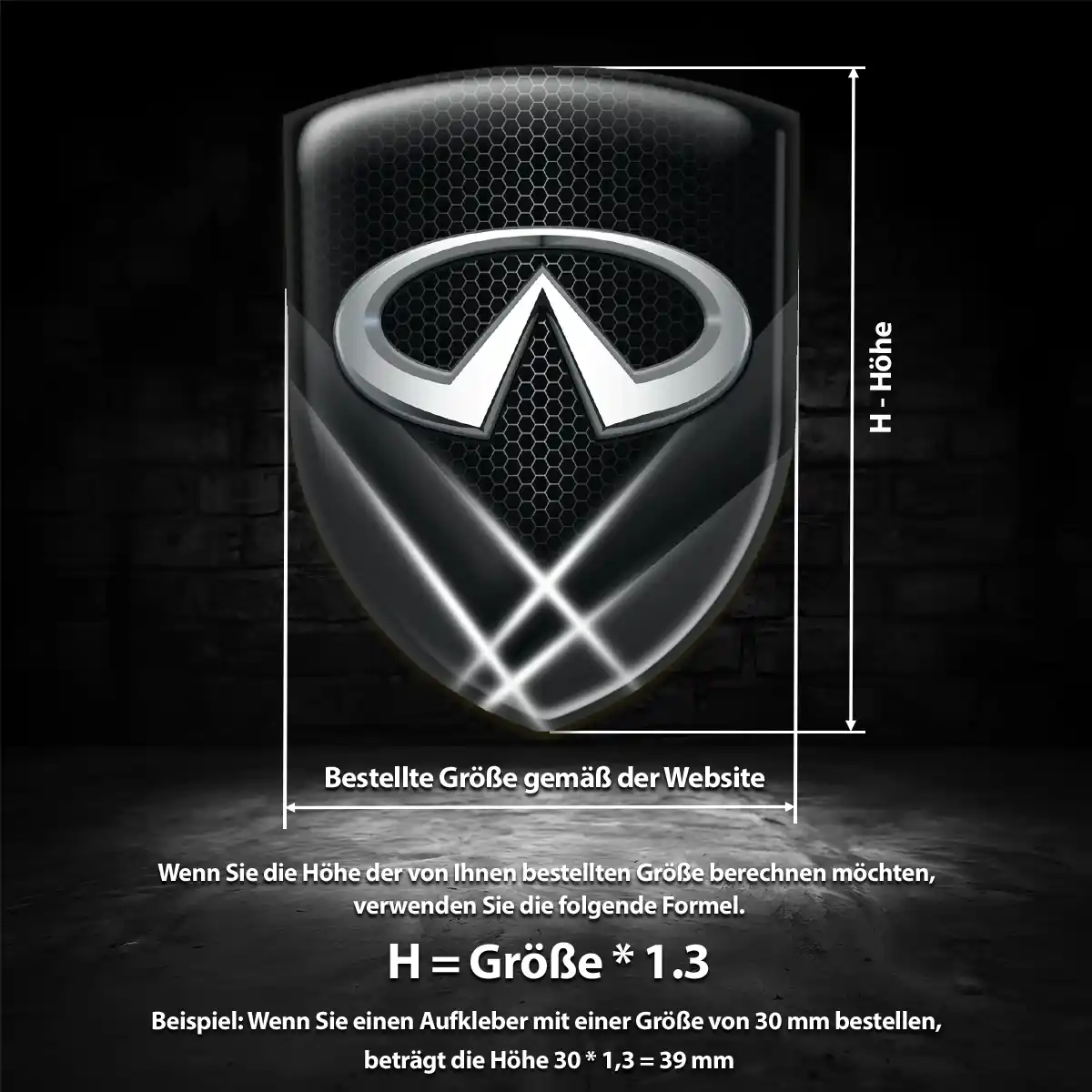Infiniti 3D Gel Aufkleber Silikon Anspruchsvolles Design
