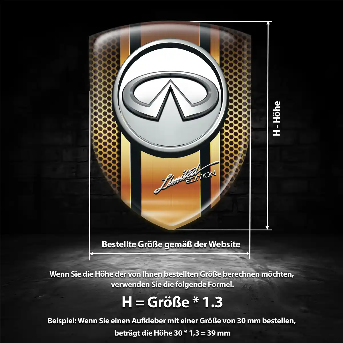 Infiniti 3D Gel Aufkleber Silikon Ausdrucksstarkes Design