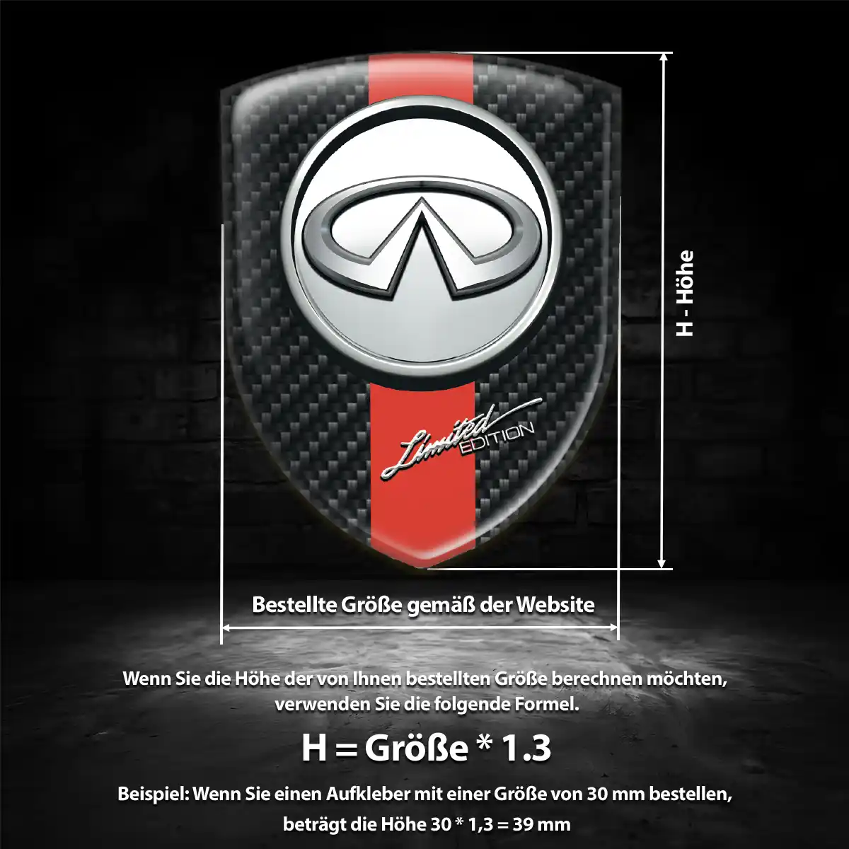 Infiniti 3D Gel Aufkleber Silikon Auto Exterieurdesign