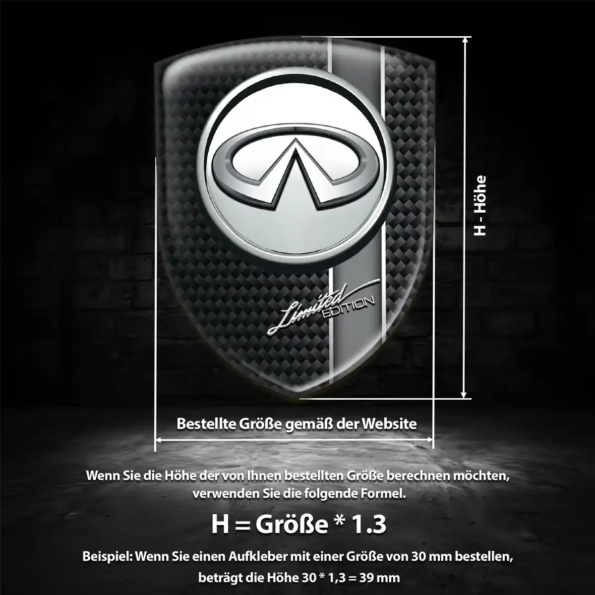 Infiniti 3D Gel Aufkleber Silikon Auto Hohe Qualität