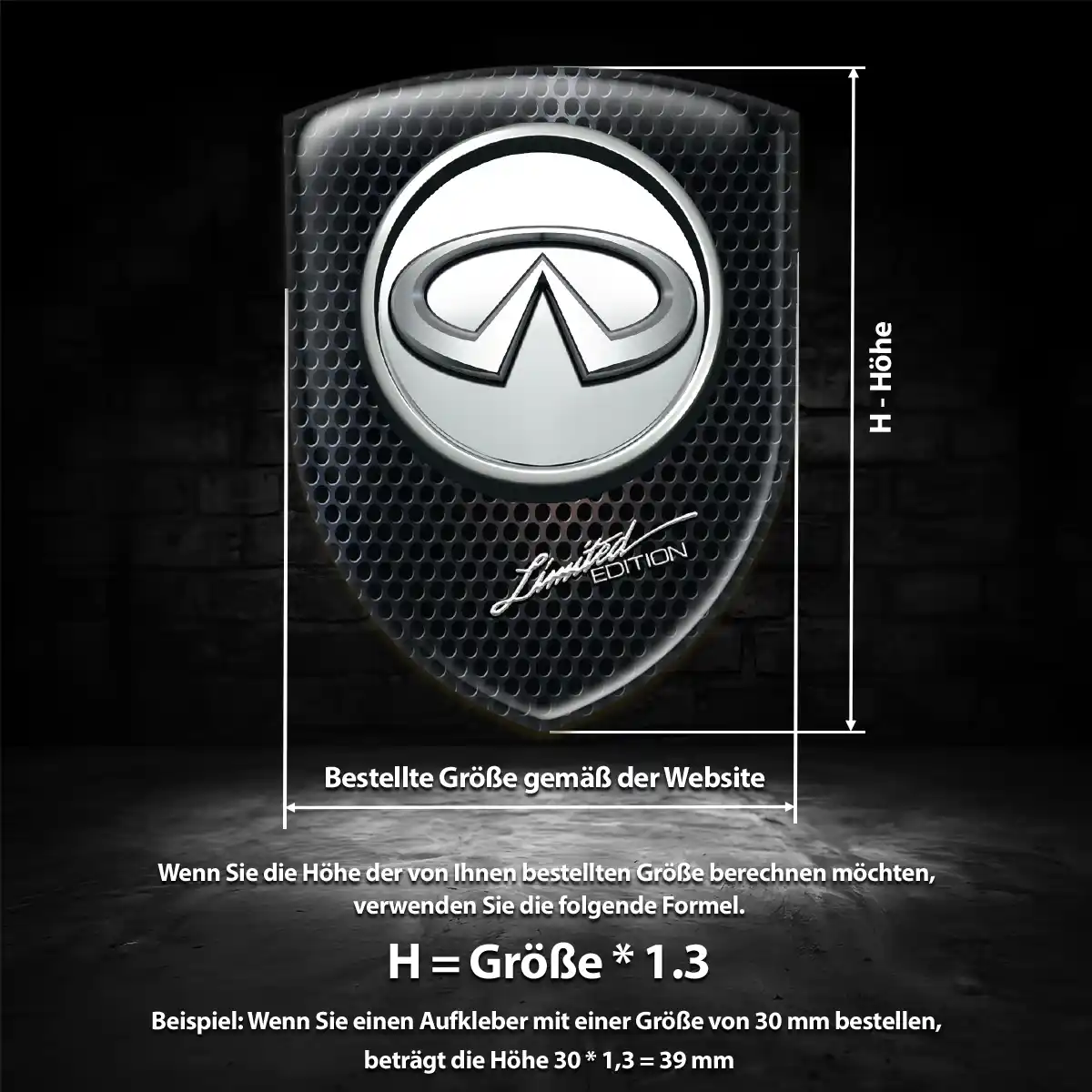 Infiniti 3D Gel Aufkleber Silikon Auto Markenedition