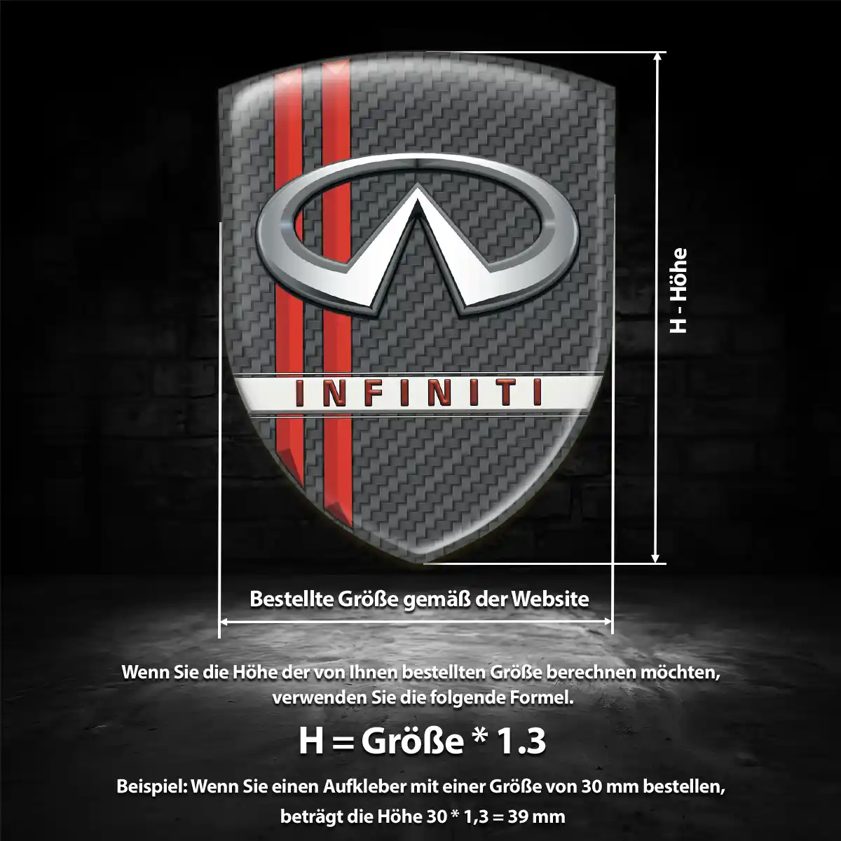 Infiniti 3D Gel Aufkleber Silikon Auto Modernes Design