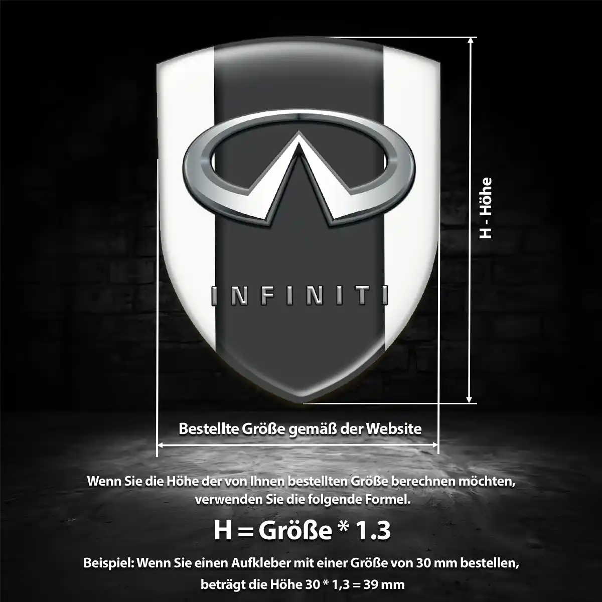 Infiniti 3D Gel Aufkleber Silikon Auto Premium-Edition