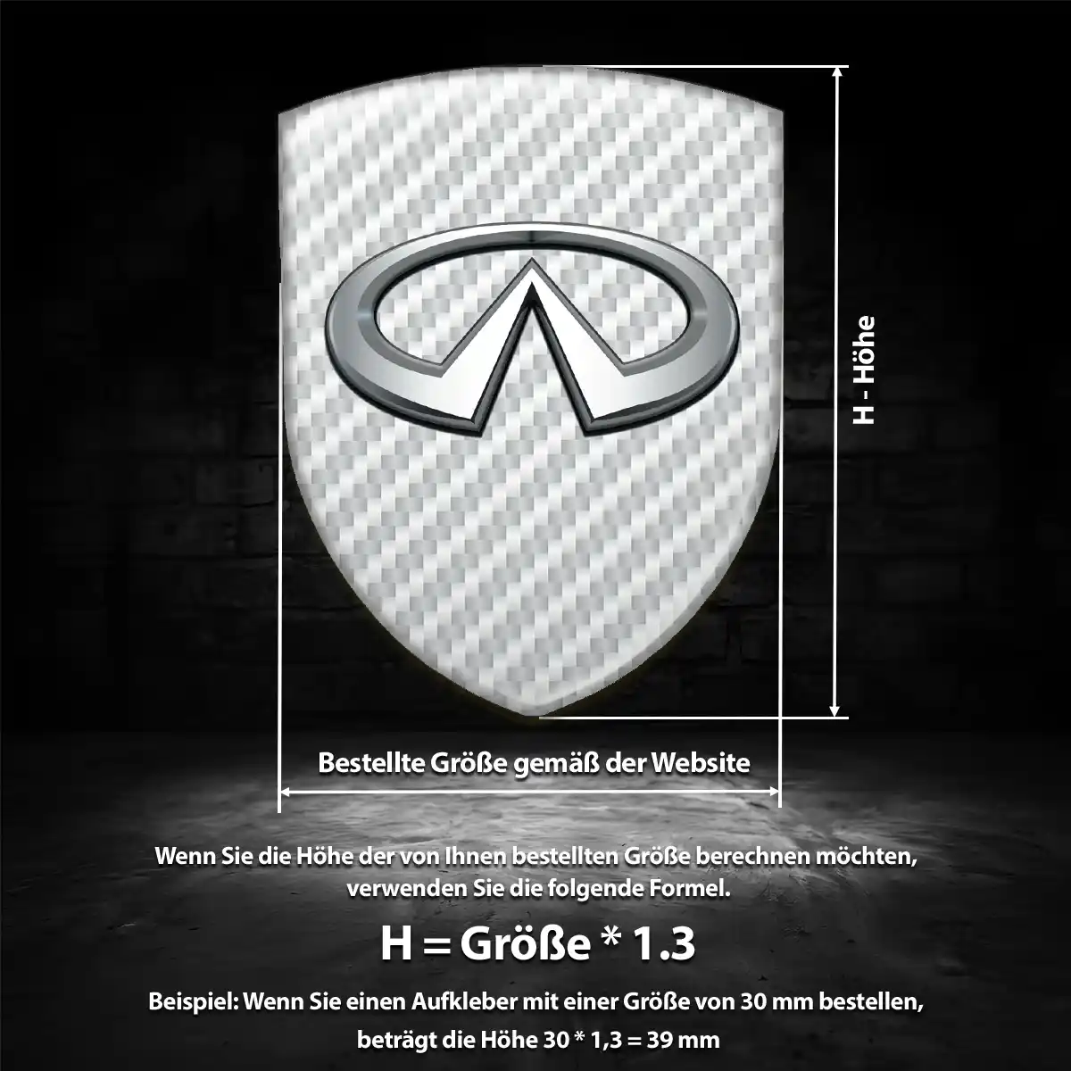 Infiniti 3D Gel Aufkleber Silikon Auto Spitzenqualität