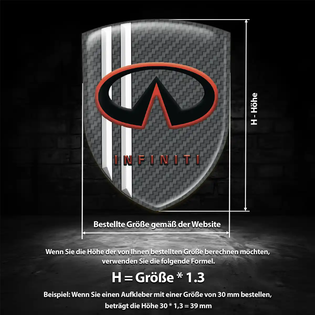 Infiniti 3D Gel Aufkleber Silikon Auto Stilvolles Design