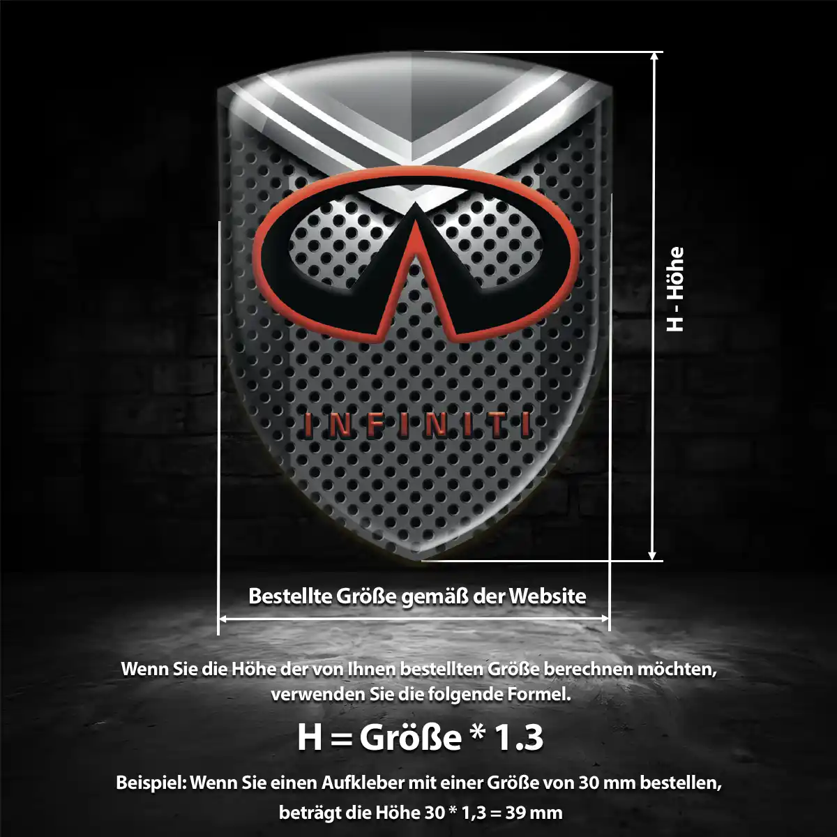 Infiniti 3D Gel Aufkleber Silikon Edles Design