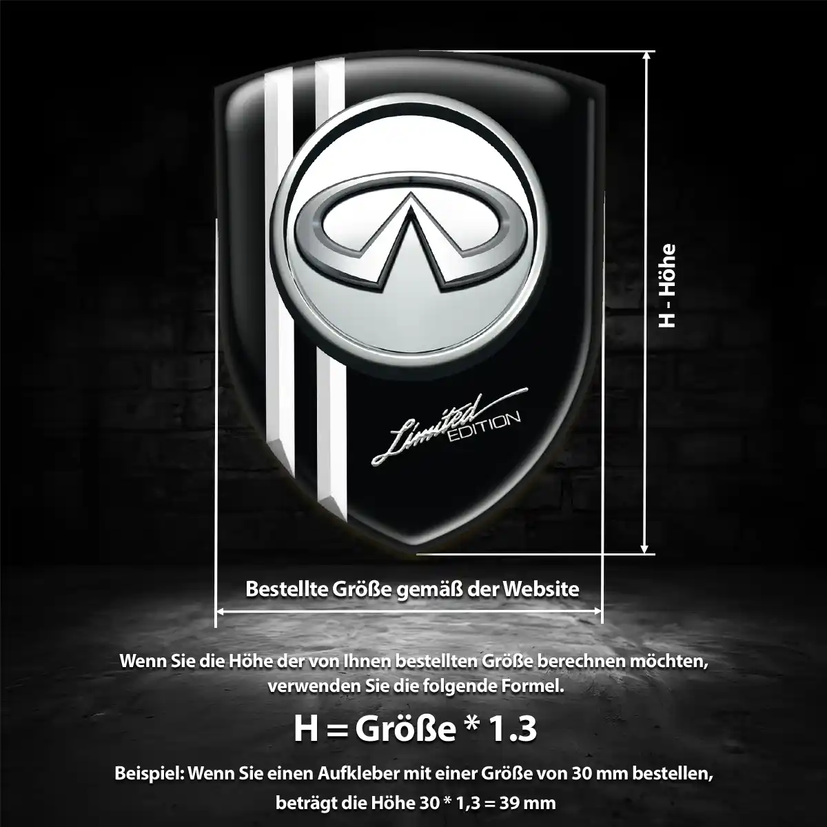 Infiniti 3D Gel Aufkleber Silikon Erstklassige Qualität