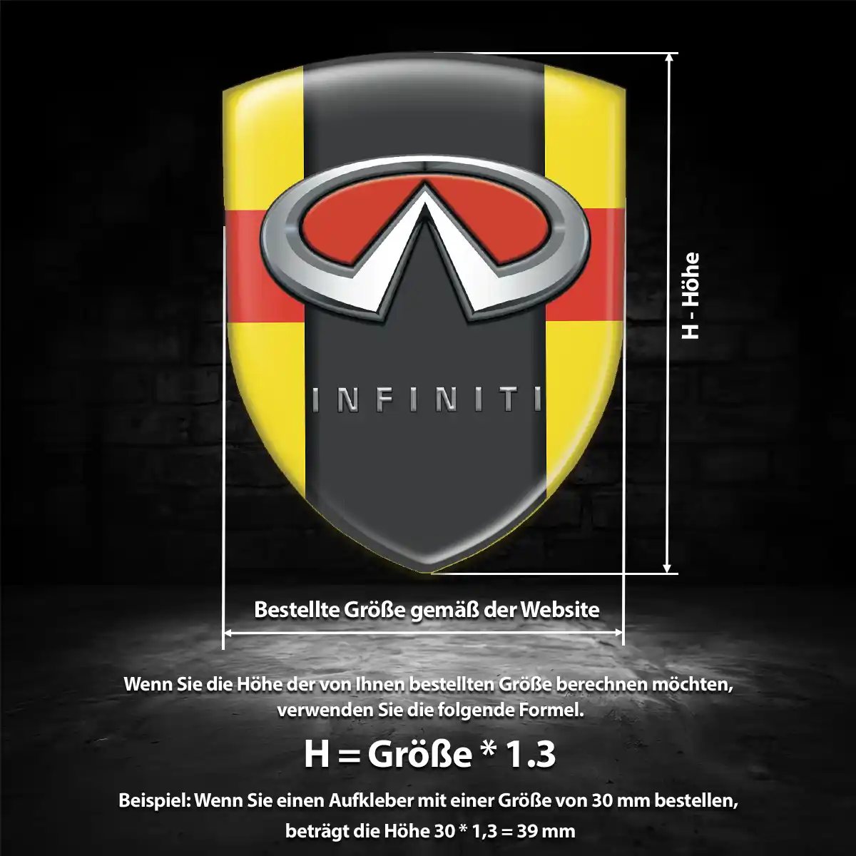 Infiniti 3D Gel Aufkleber Silikon Exterieurdesign