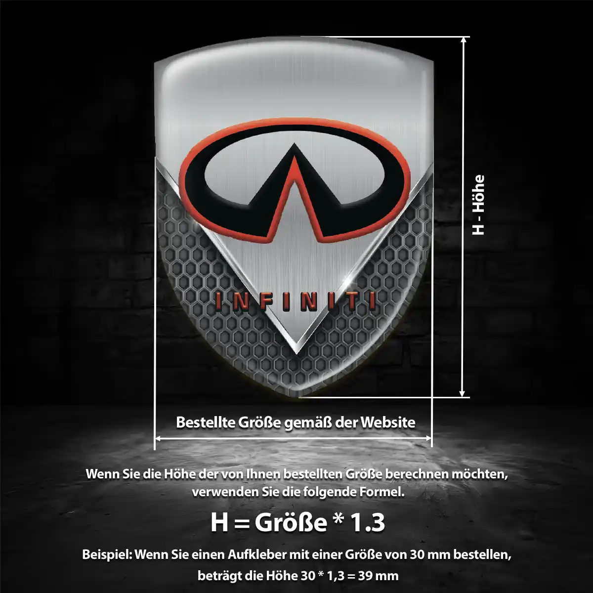 Infiniti 3D Gel Aufkleber Silikon Hochwertiges Harz