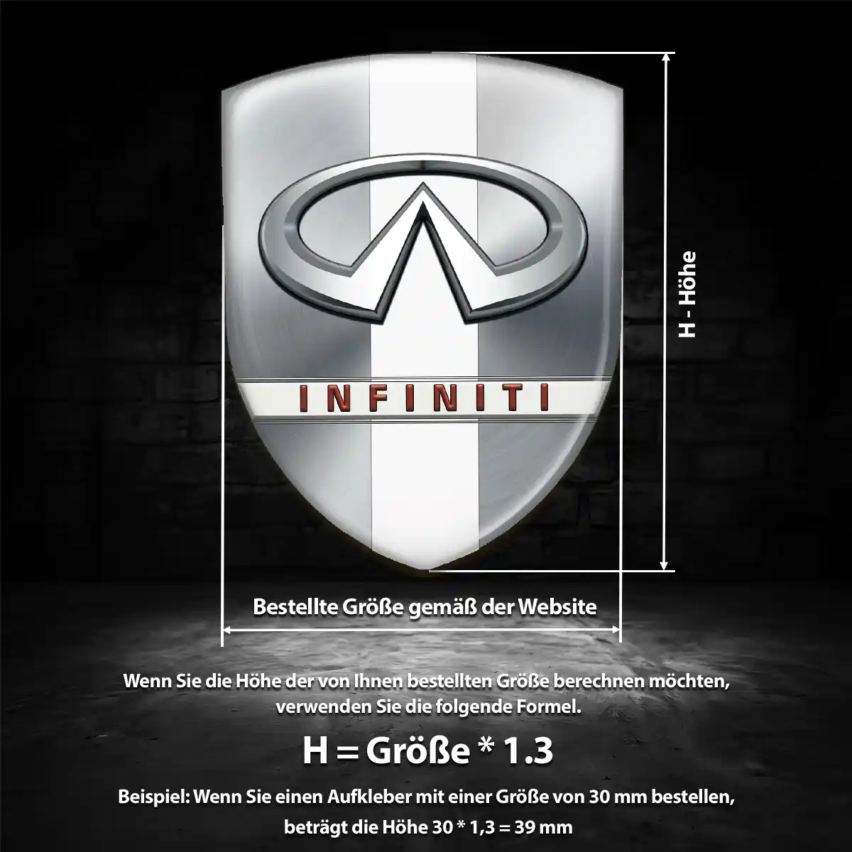 Infiniti 3D Gel Aufkleber Silikon Limitierte Auflage