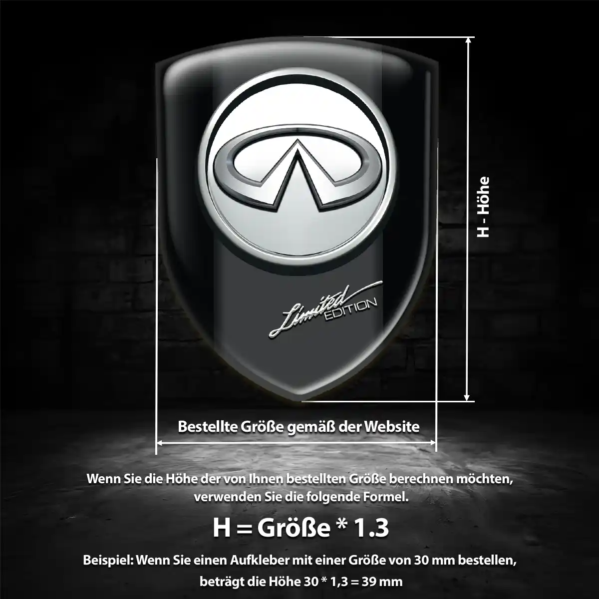Infiniti 3D Gel Aufkleber Silikon Luxus-Edition