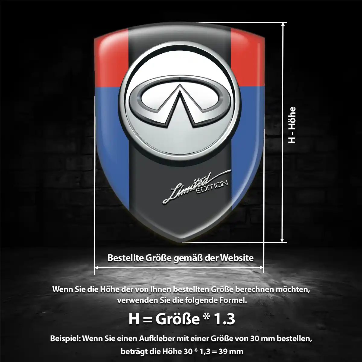 Infiniti 3D Gel Aufkleber Silikon Markenedition