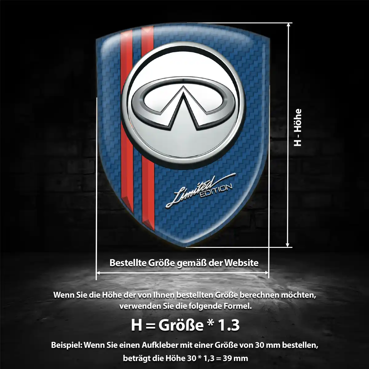 Infiniti 3D Gel Aufkleber Silikon Modernes Design