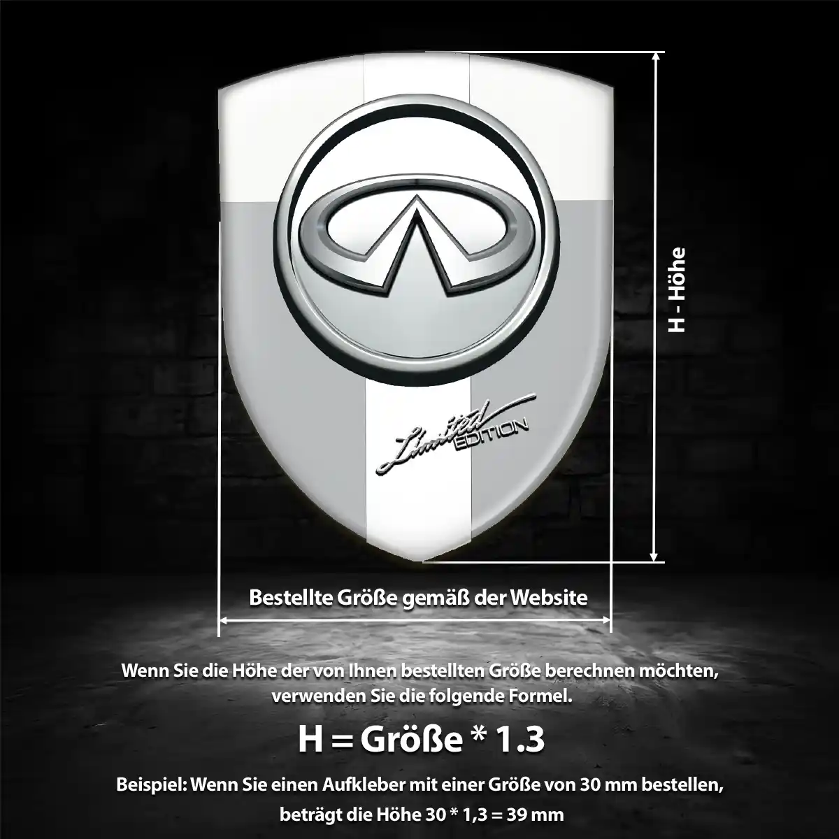 Infiniti 3D Gel Aufkleber Silikon Premiumqualität