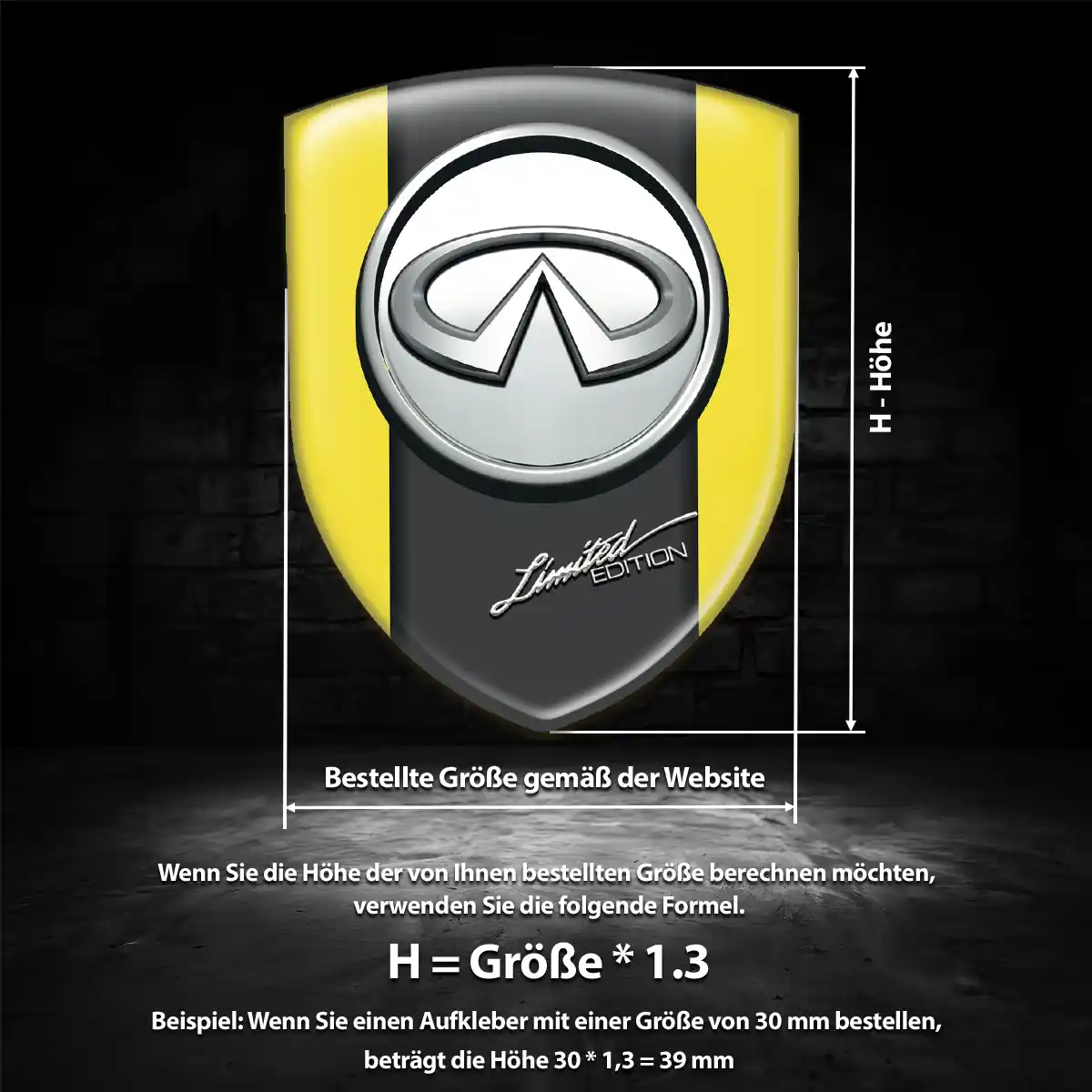 Infiniti 3D Gel Aufkleber Silikon Stilvolles Design