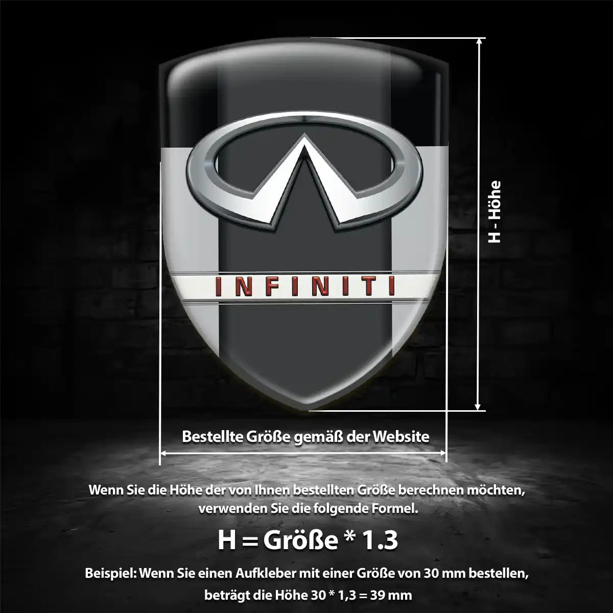 Infiniti 3D Gel Aufkleber Silikon Tuningfahrzeug