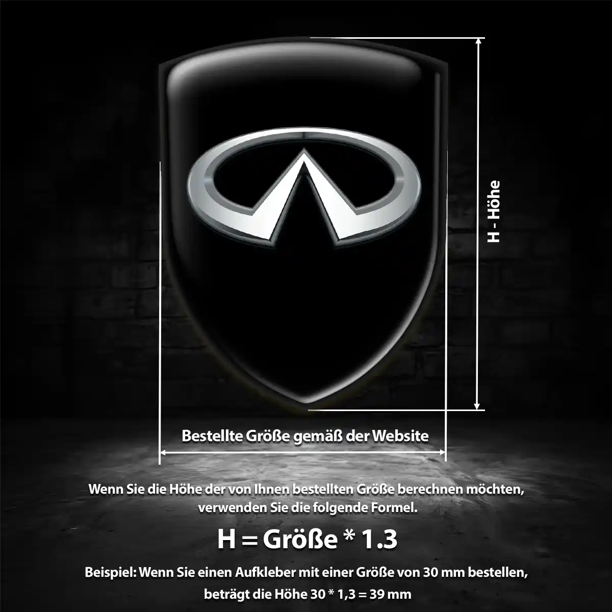 Infiniti 3D Gel Aufkleber Spitzenqualität
