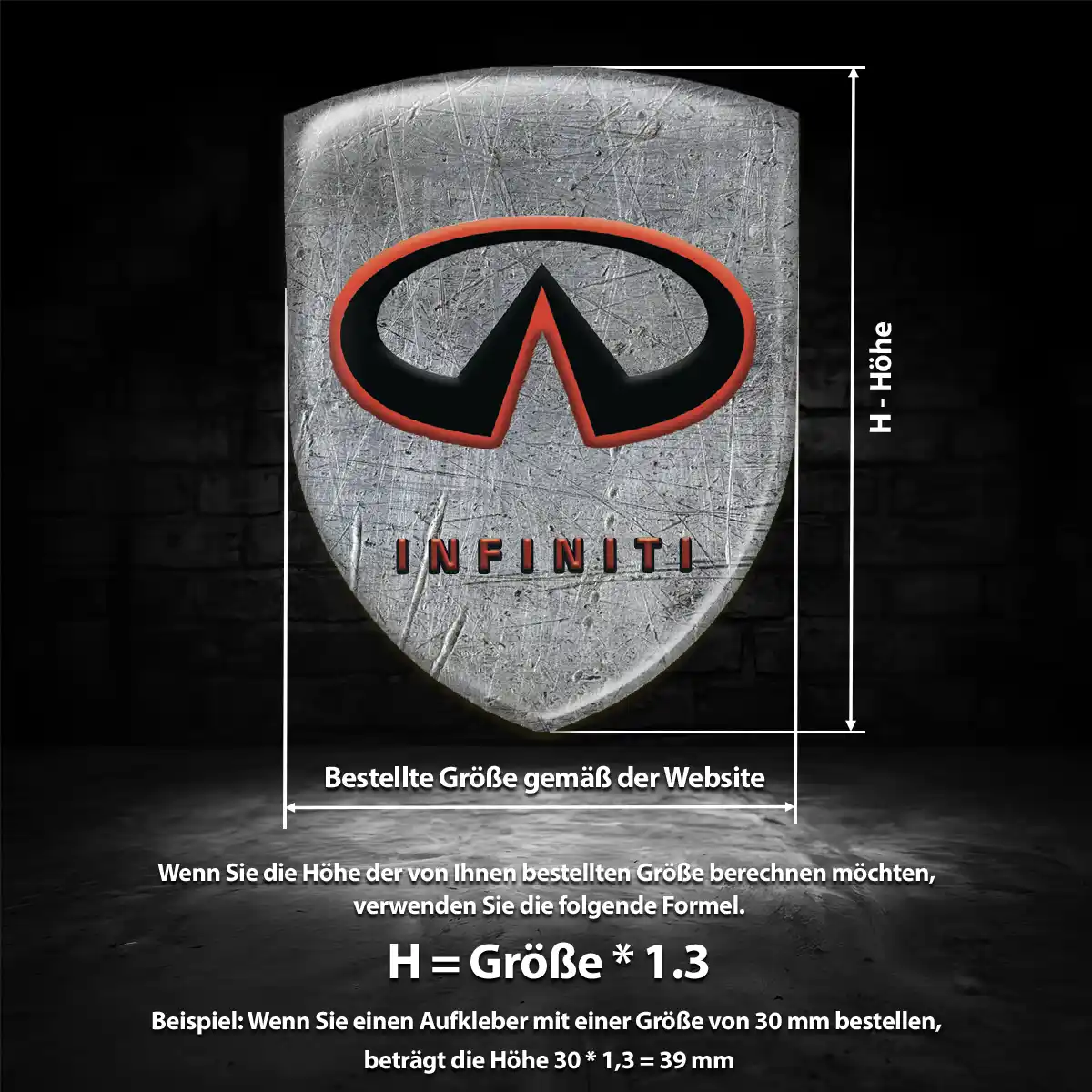Infiniti 3D Gel Aufkleber Tuningfahrzeug