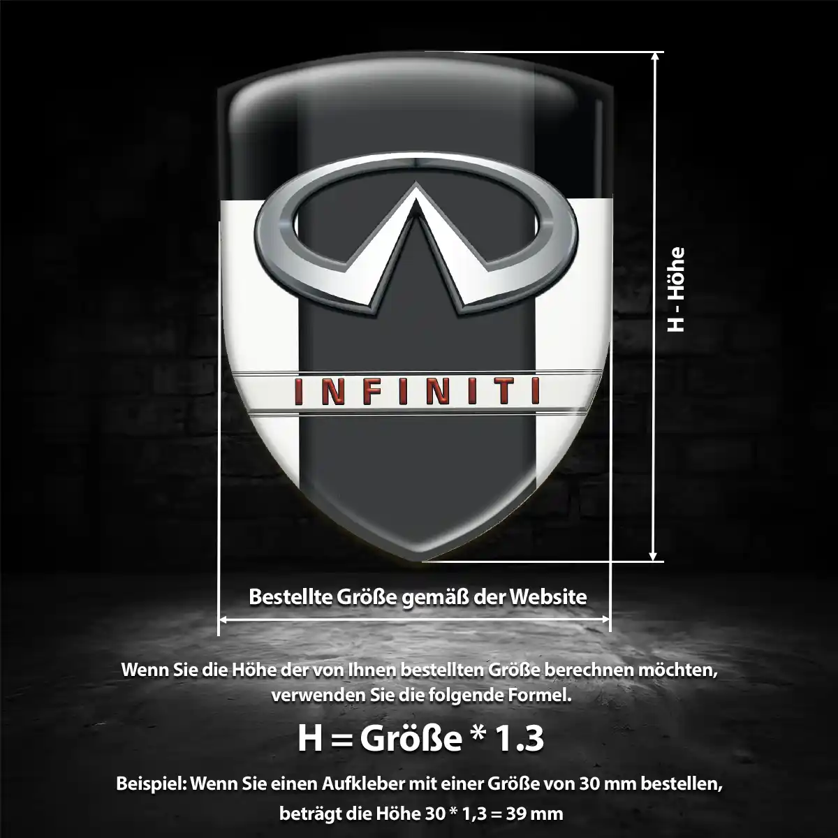 Infiniti 3D Gel Aufkleber Wappen Auto Elegantes Design