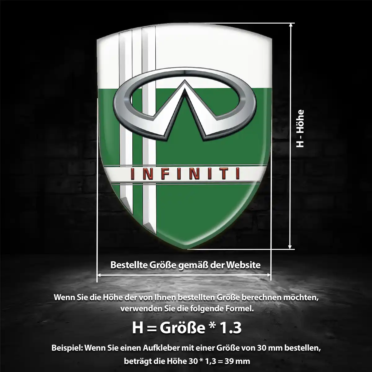 Infiniti 3D Gel Aufkleber Wappen Auto Erstklassige Qualität