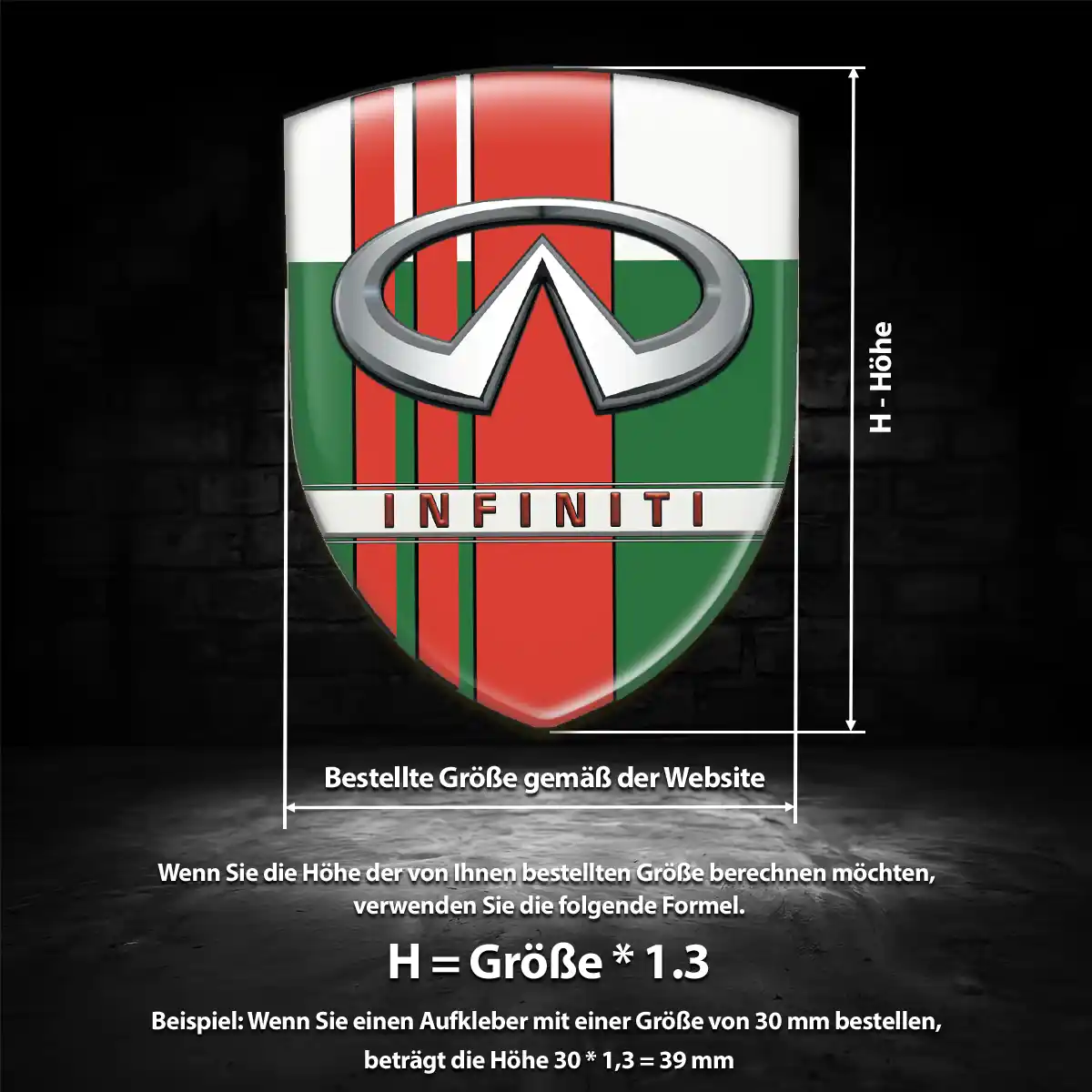Infiniti 3D Gel Aufkleber Wappen Auto Exterieurdesign