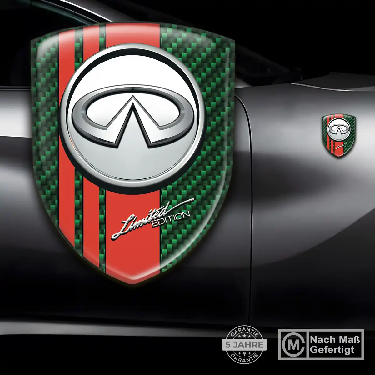 Infiniti 3D Gel Aufkleber Wappen Auto Markenedition